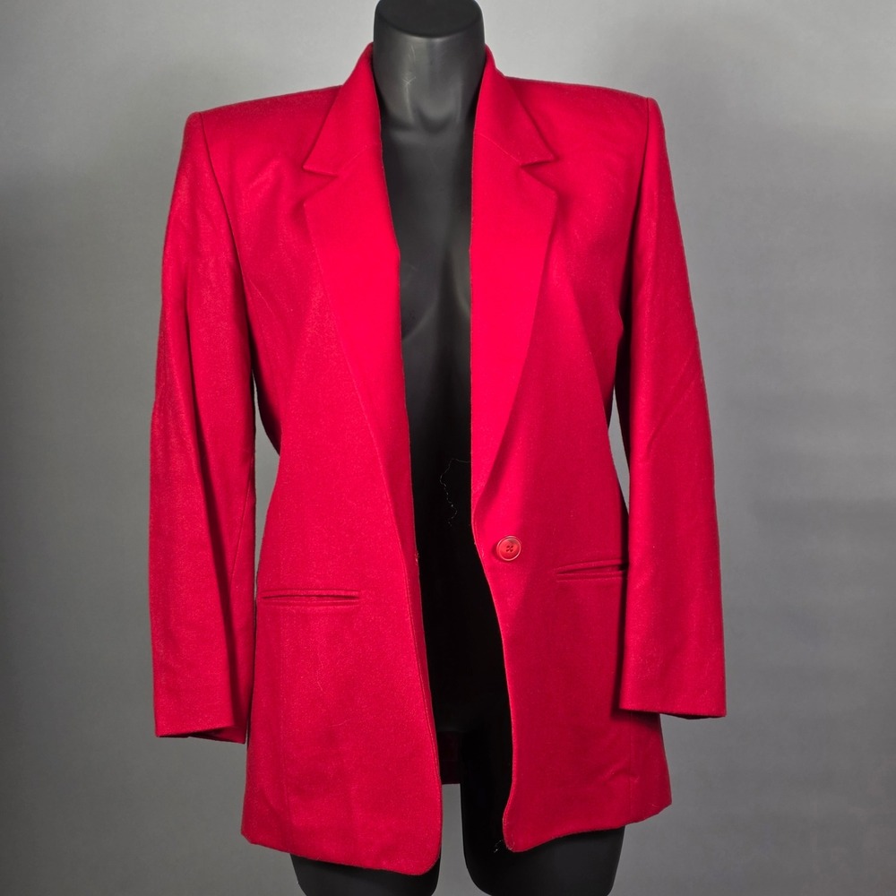 Pendleton Red Virgin Wool Blazer Jacket Size 12 M… - image 1